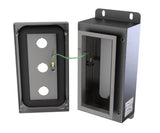 316L Stainless Steel Pushbutton Station 220Hx120Wx90D (3x 22.5mm Holes)