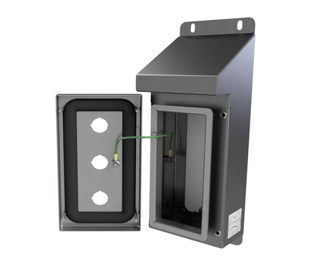 Sloped Button Sloped Roof 22.5mm Hole Push Button Stations – AE Stainless Direct