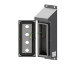 316L SS Sloping Roof Pushbutton Station 280Hx120Wx90D (4 Hole)