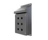 316L SS Sloping Roof Pushbutton Station 220Hx180Wx90D (6 Hole)