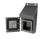 316L SS Sloping Roof Pushbutton Station 120Hx120Wx90D (1 Hole) with Blank Lid