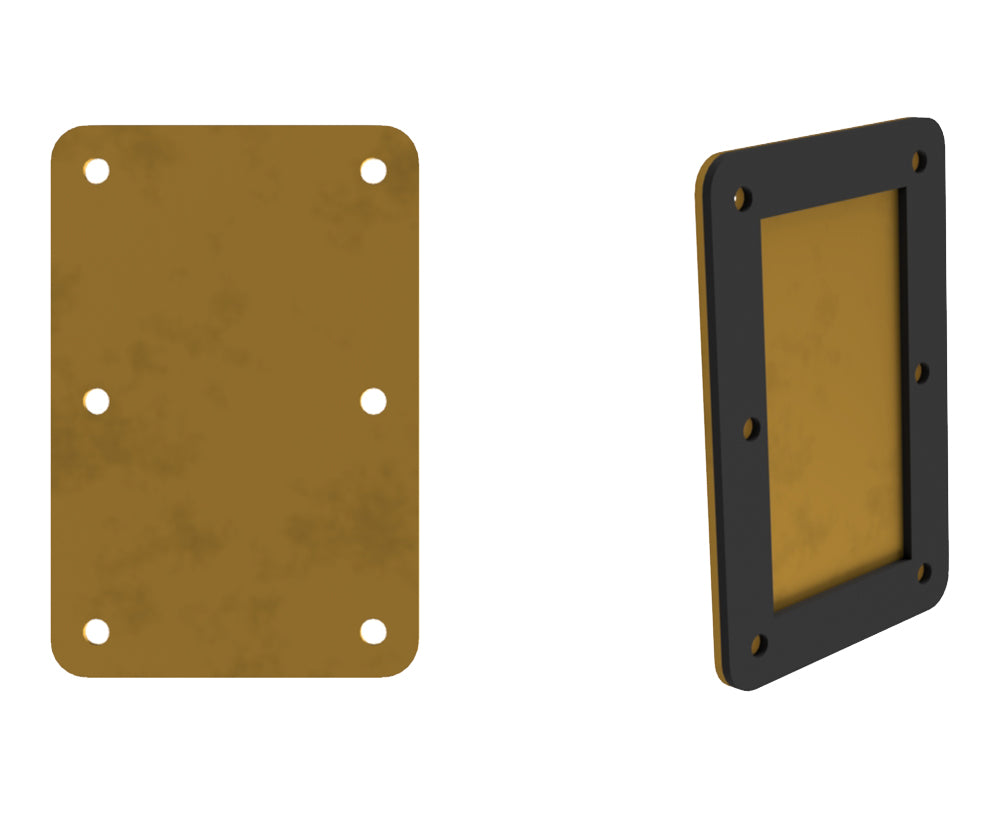 Gland Plate, with seal - 150Wx100D 3mm Brass