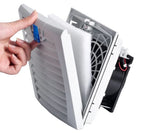Filter with Fan (254Hx254W, with 224Hx224W cut-out), 24V DC with LED, 220m3/h, RAL7035, IP54