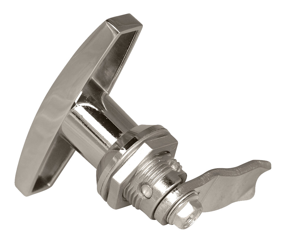 Chrome T-handle door lock, with Cam (92268 key)