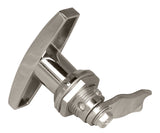 Chrome T-handle door lock, with Cam (92268 key)