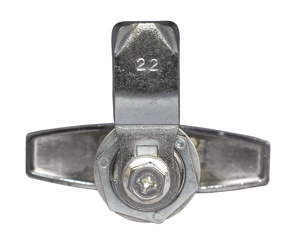 Chrome T-handle door lock, with Cam (92268 key)