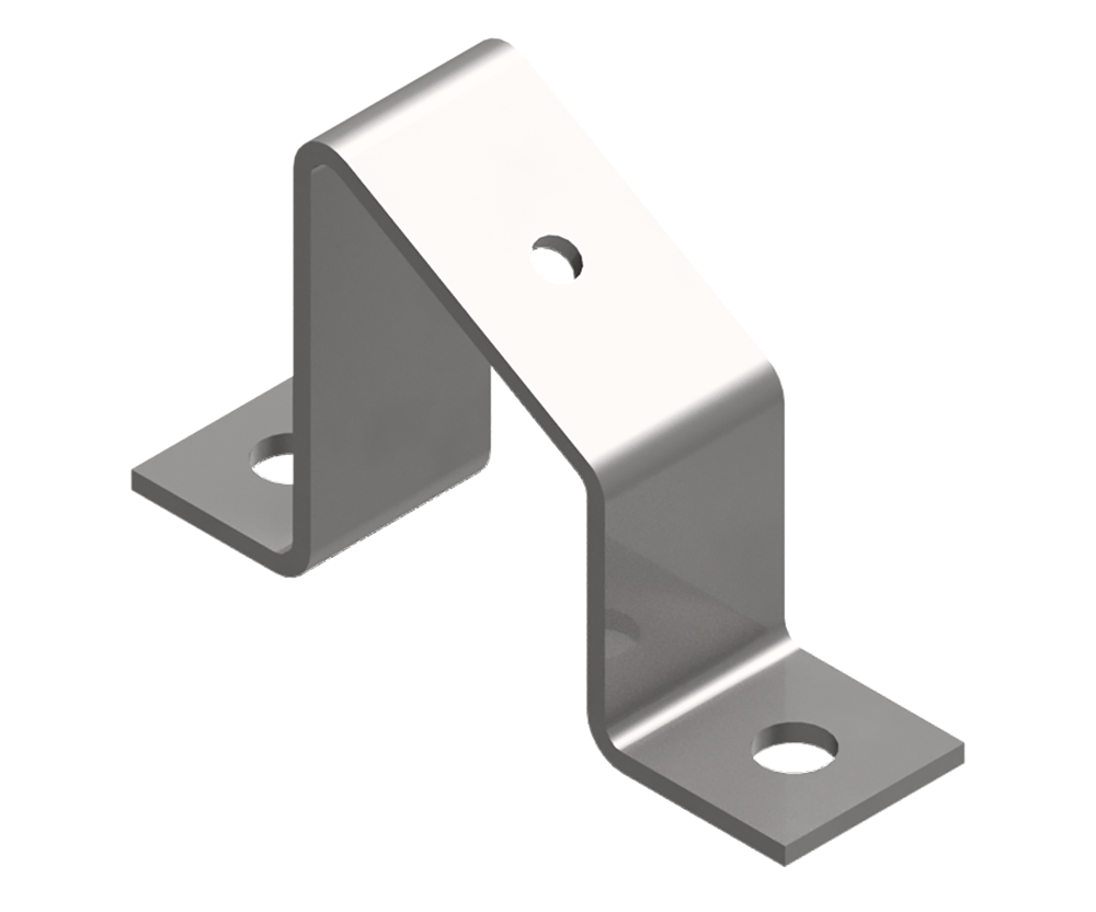 DIN Rail Bracket - 45 Deg 2mm Zinc Anneal, Powder Coated White