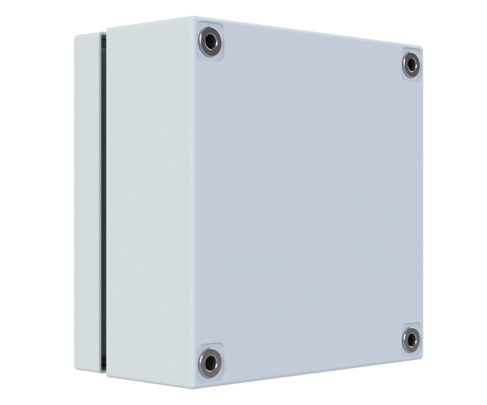 RAL7035 Powder Coated, GAL Mild Steel Terminal Box 150Hx150Wx120D - 1.2mm
