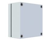 RAL7035 Powder Coated, GAL Mild Steel Terminal Box 150Hx150Wx80D - 1.2mm - with nutserts
