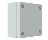 RAL7035 Powder Coated, GAL Mild Steel Terminal Box 150Hx150Wx80D - 1.2mm - with nutserts