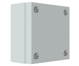 RAL7035 Powder Coated, GAL Mild Steel Terminal Box 200Hx200Wx120D - 1.2mm - with nutserts
