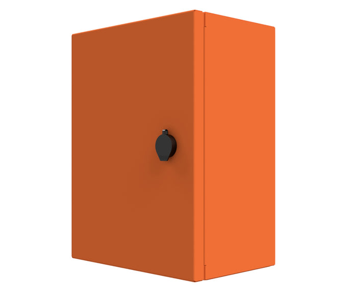 X15 Orange Powder Coated, Galvanised Mild Steel Enclosure 300Hx200Wx150D - 1.5mm