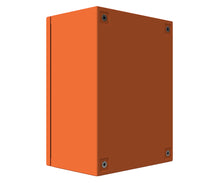 Load image into Gallery viewer, X15 Orange Powder Coated, Galvanised Mild Steel Enclosure 400Hx300Wx200D - 1.5mm
