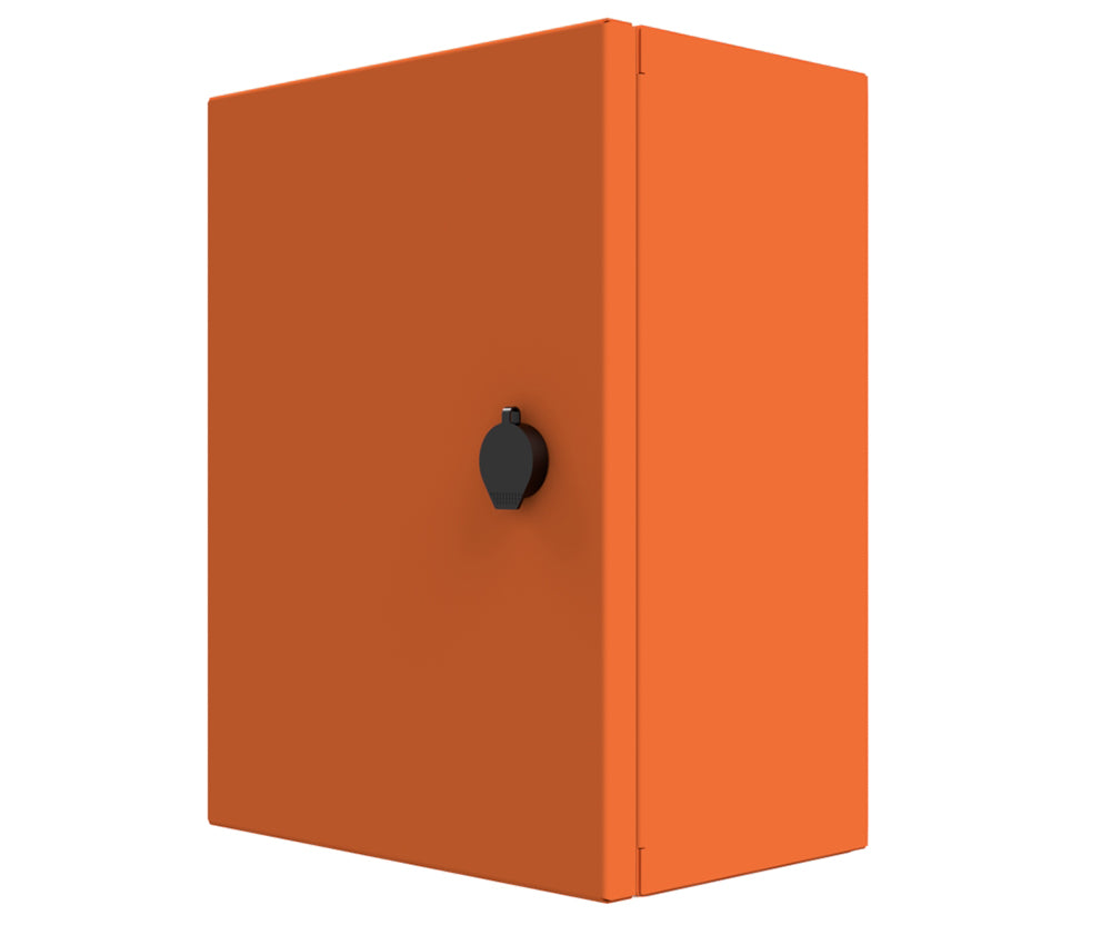 X15 Orange Powder Coated, Galvanised Mild Steel Enclosure 400Hx300Wx200D - 1.5mm