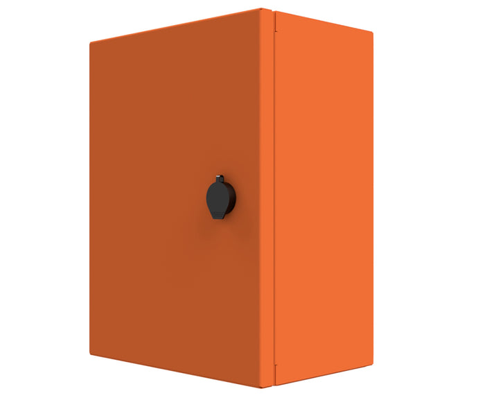 X15 Orange Powder Coated, Galvanised Mild Steel Enclosure 400Hx300Wx200D - 1.5mm