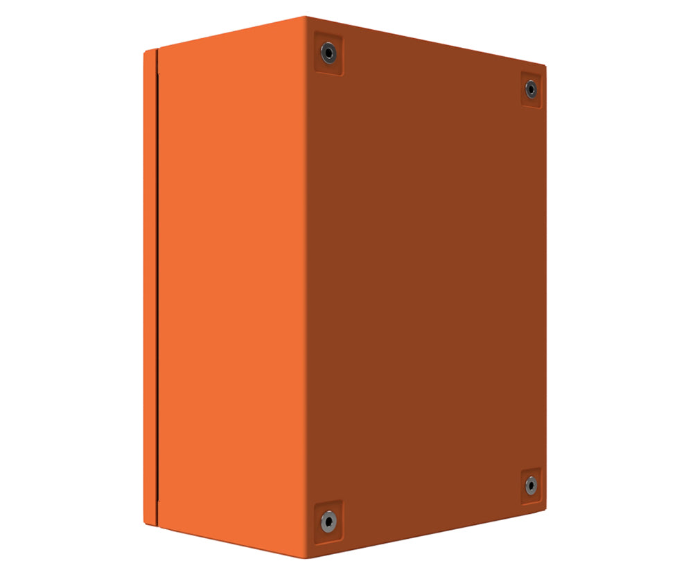 X15 Orange Powder Coated, Galvanised Mild Steel Enclosure 400Hx400Wx200D - 1.5mm