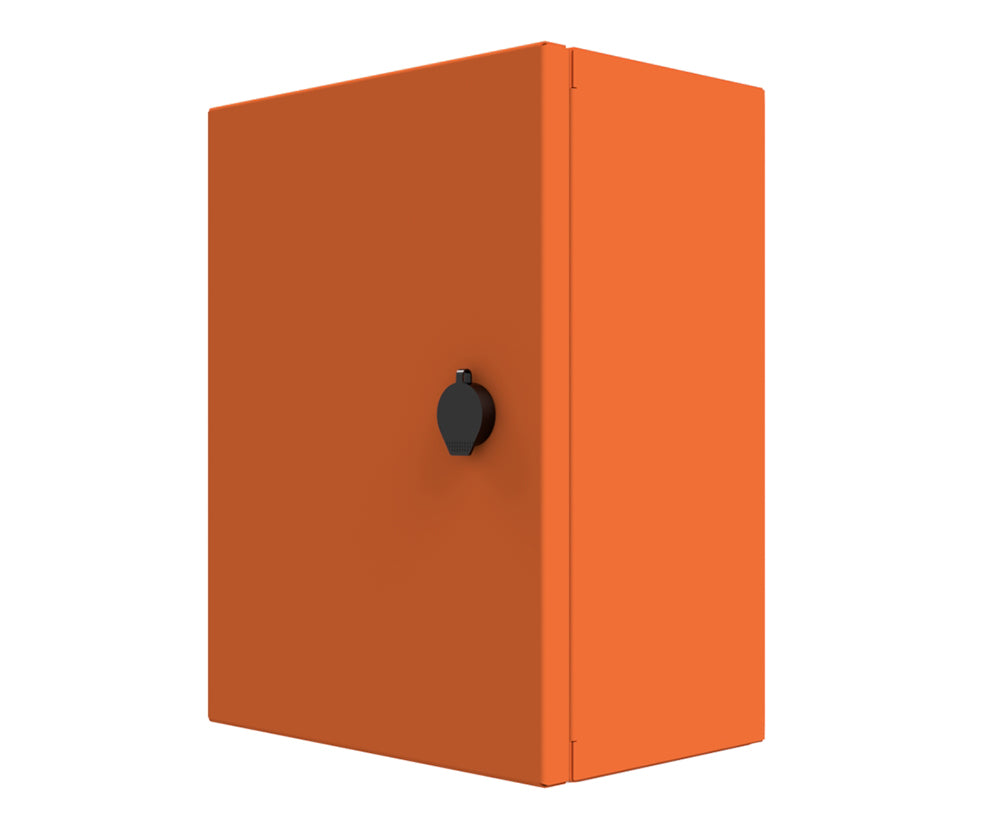 X15 Orange Powder Coated, Galvanised Mild Steel Enclosure 400Hx400Wx20 ...