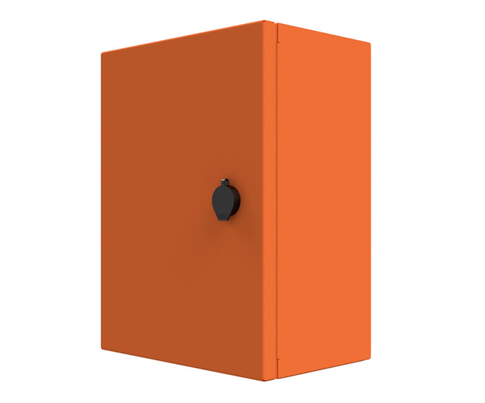 X15 Orange Powder Coated, Galvanised Mild Steel Enclosure 400Hx400Wx200D - 1.5mm