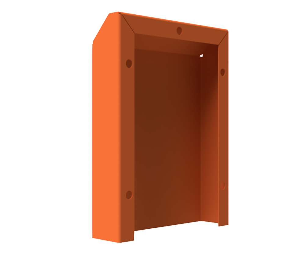 X15 Orange Mild Steel Vent Hood - 245Hx178Wx50D (Fit 148x148 on 200D Enclosure)