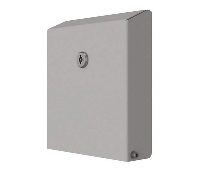 RAL7035  Mild Steel Vent Hood Hinged - 245Hx178Wx50D (Fit 148x148 on 200D Enclosure) - Discont Stock