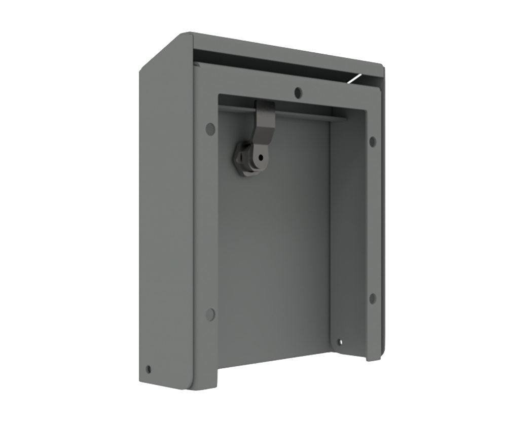 RAL7035 Mild Steel Vent Hood Hinged - 390Hx278Wx65D