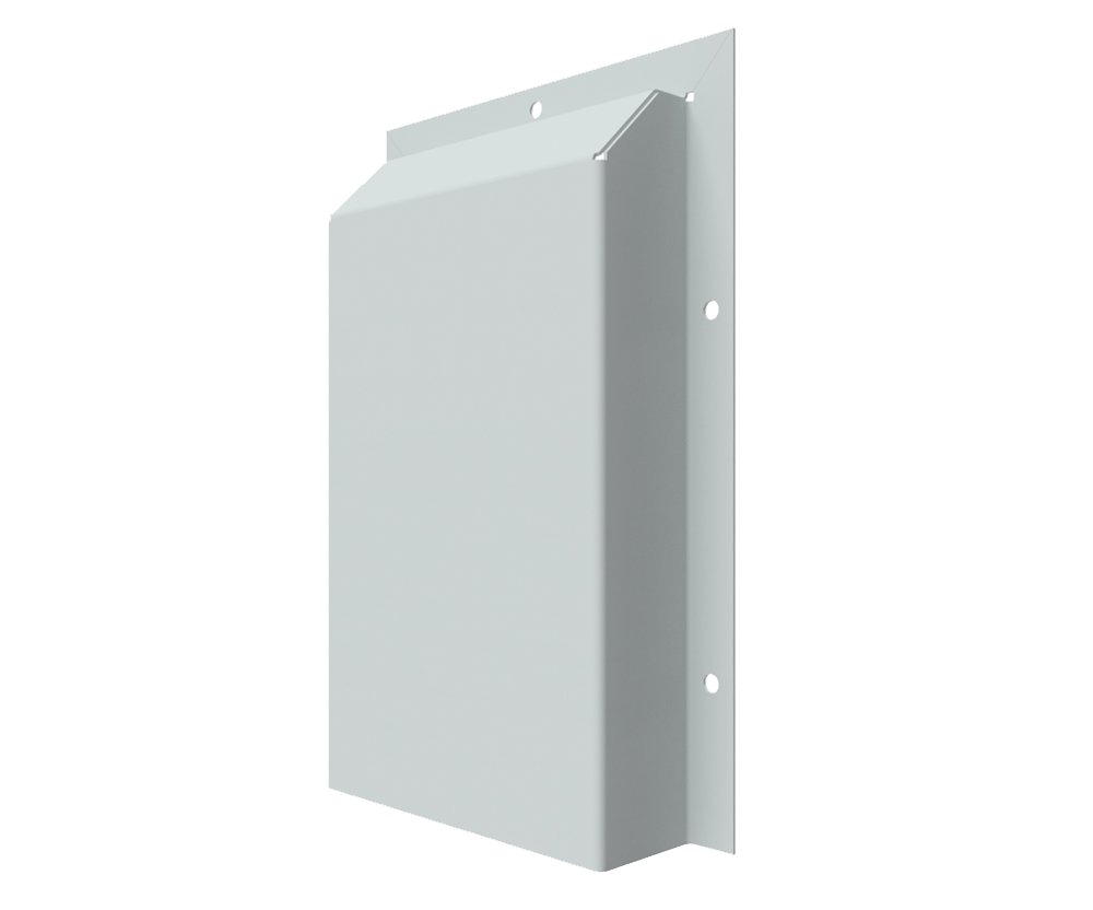 RAL7035 Zinc Anneal, Vent Hood, with External Flange - 300Hx200Wx50D