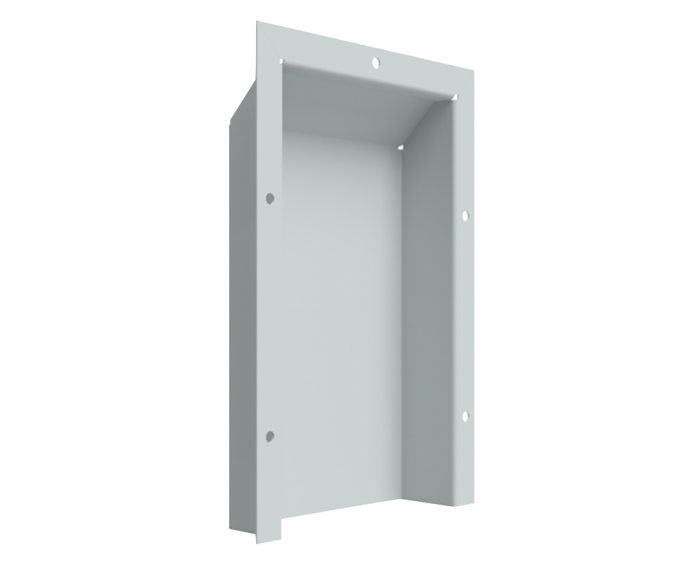 RAL7035 Zinc Anneal, Vent Hood, with External Flange - 400Hx300Wx50D