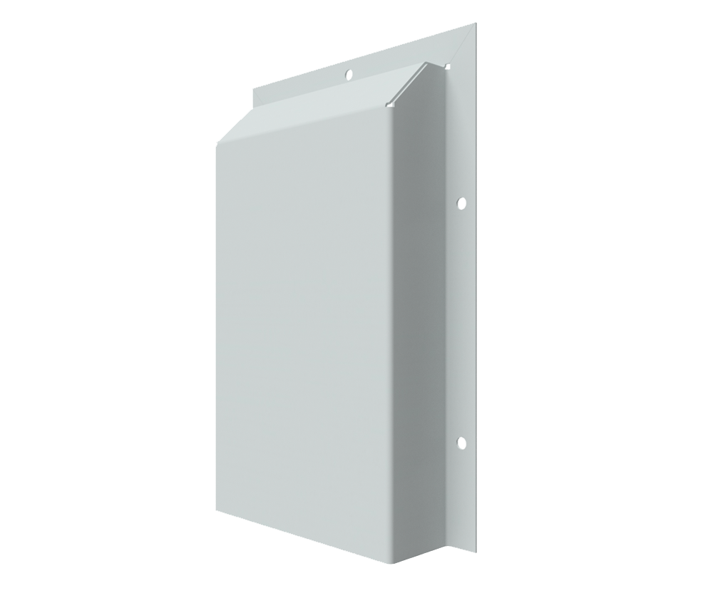 RAL7035 Zinc Anneal, Vent Hood, with External Flange - 475Hx375Wx75D