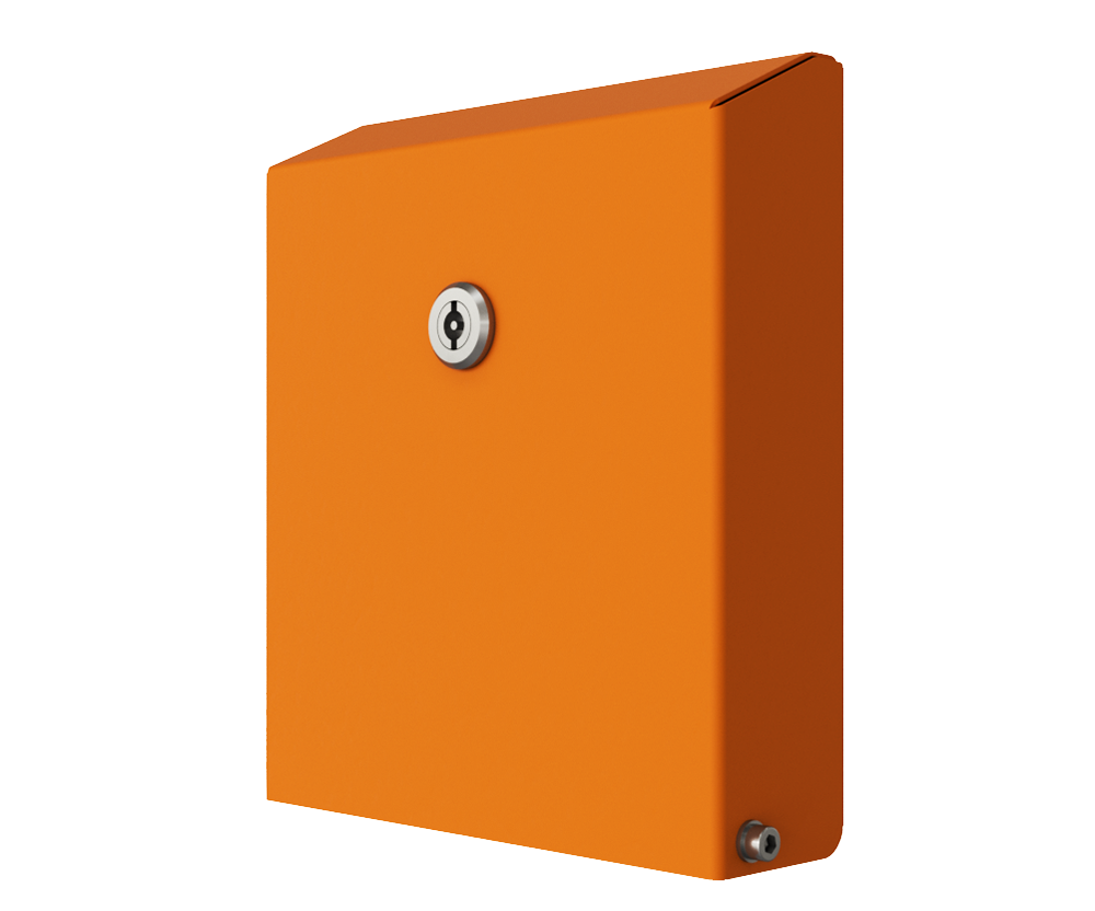 X15 Orange Mild Steel Vent Hood Hinged - 245Hx178Wx50D
