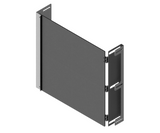 Type X Black Meter Panel - To fit 600Hx600W Sloping Roof External Hinge Enclosure - POA
